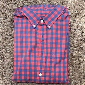 Men's Red and Blue Checkered Shirt